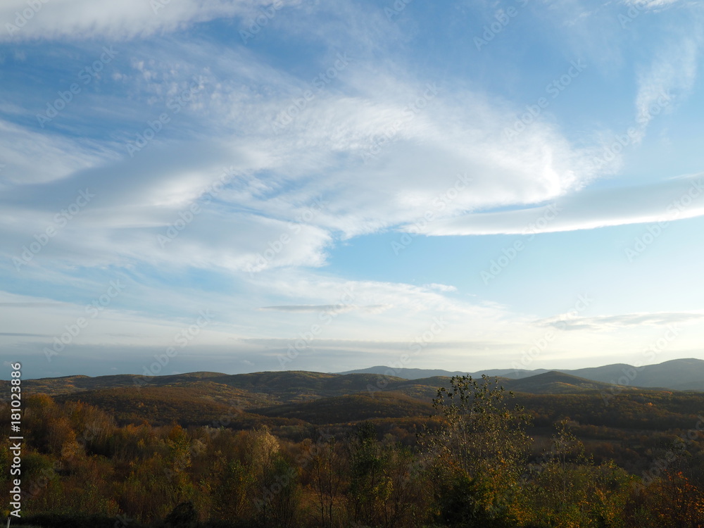 Mountains to the horizon landscape