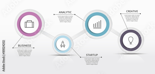 Modern Vector beautiful infographics. Elements for presentation with 4 circles. Business infographics.