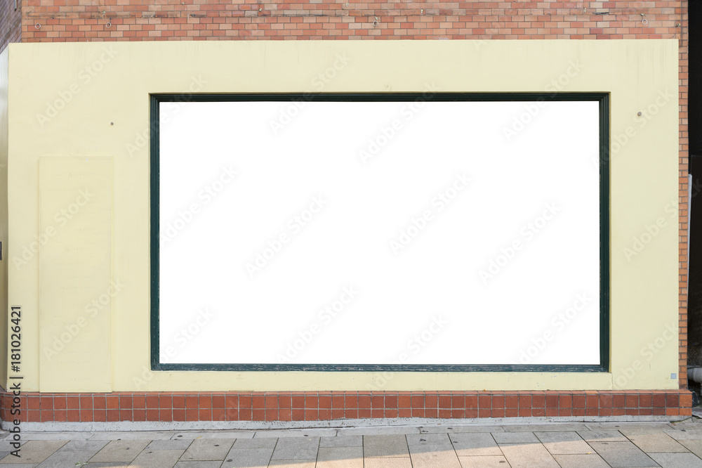 Large blank billboard on a street wall, banners with room to add your own text Large blank billboard on a street wall, banners with room to add your own text