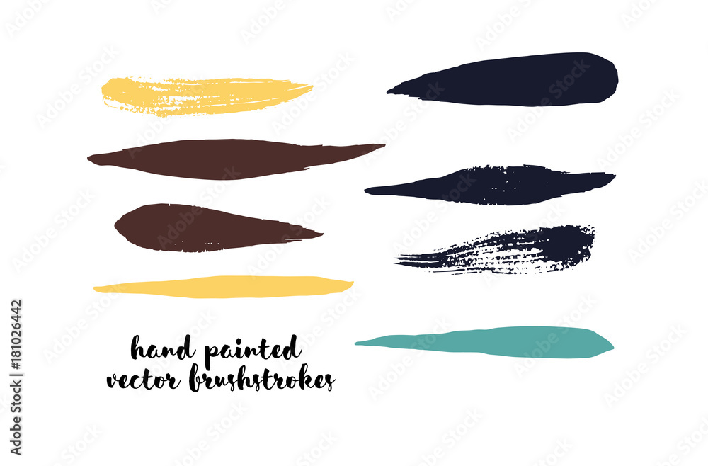Fototapeta premium Graffiti Lines. Hand Painted Blue Buttons, Turquoise Highlights. Vector Brushstrokes or Banners. Textured Doodles or Smears. Background Turquoise Swatch Collection Vintage Logo Element. Scribble Paint
