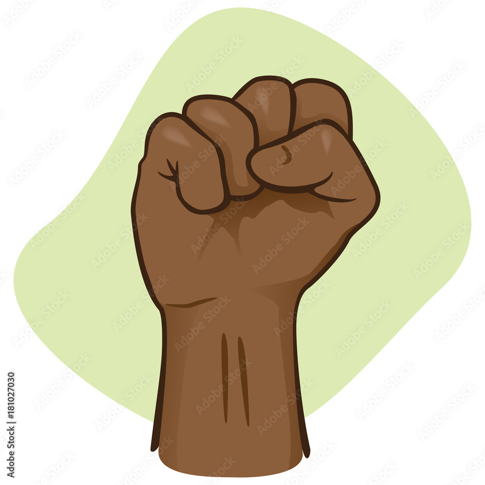 Illustration depicting the hand of a person closed, showing a closed or closed fist, punch. African descent Illustration depicting the hand of a person closed, showing a closed or closed fist, punch. African descent