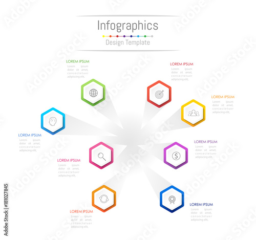 Infographic design elements for your business data with 8 options  parts  steps  timelines or processes. Vector Illustration.