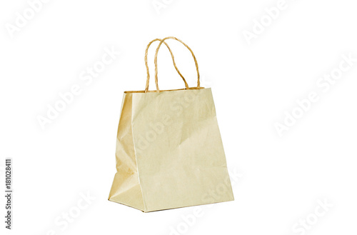 Carton bag on the white background.Clipping path inside.