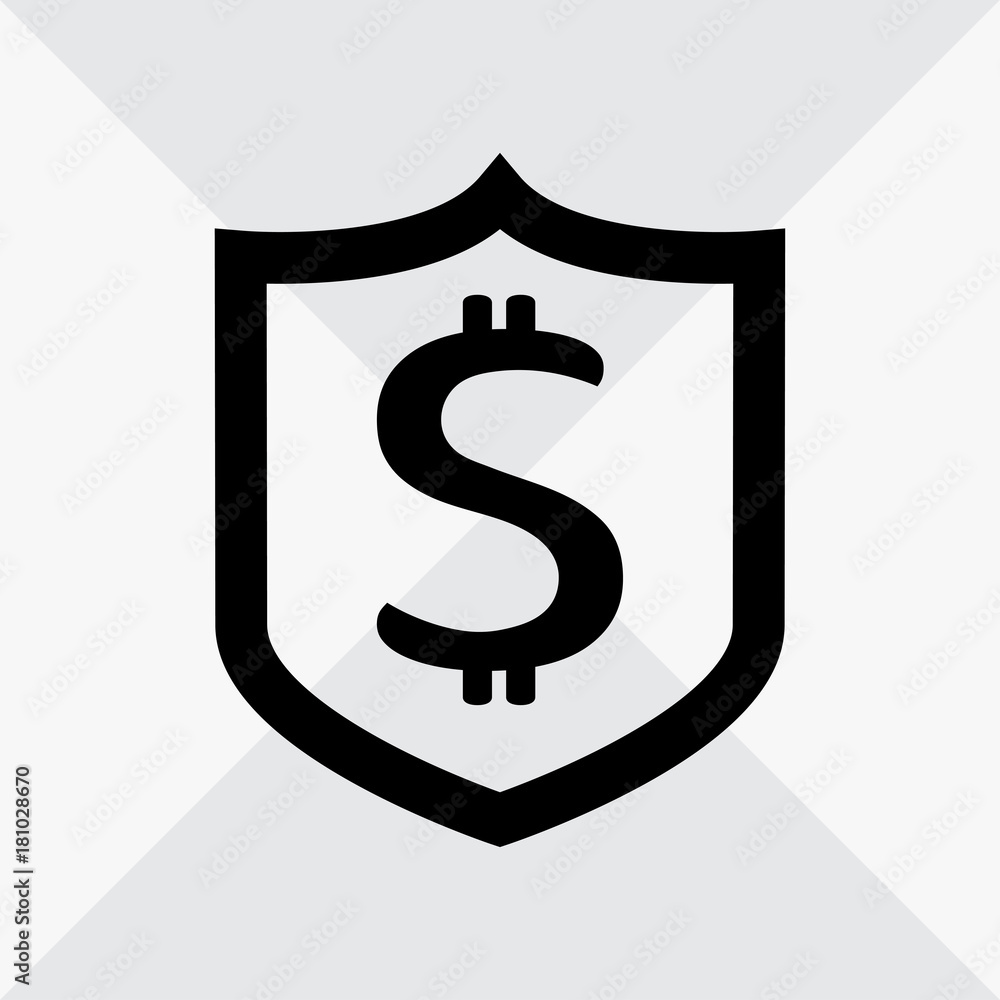Financial shield. Bank insurance icon. Vector illustration Financial shield. Bank insurance icon. Vector illustration