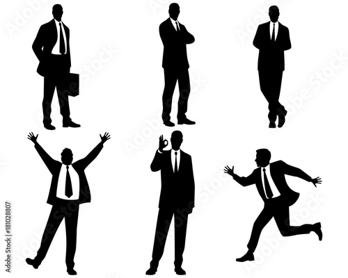 Six businessmen silhouettes