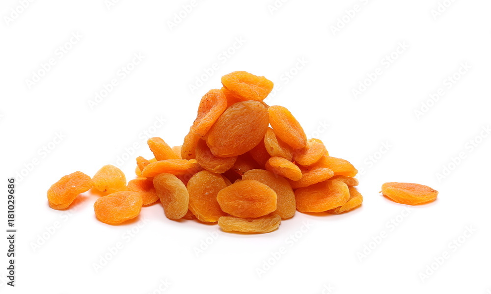 Dry apricots isolated on white background Dry apricots isolated on white background
