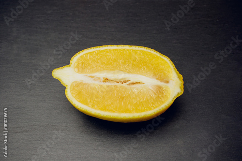 citrus isolated lemon on black background photo