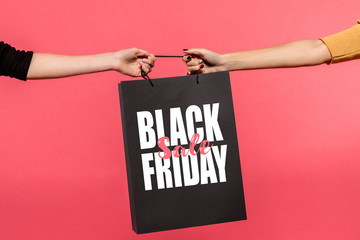women pulling shopping bag