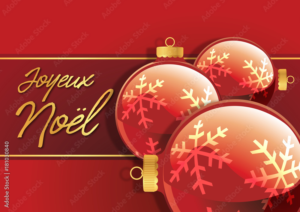 Carte De Vœux Noel Joyeux Noel Boule De Noel Bonne Annee Vœux Stock Vector Adobe Stock
