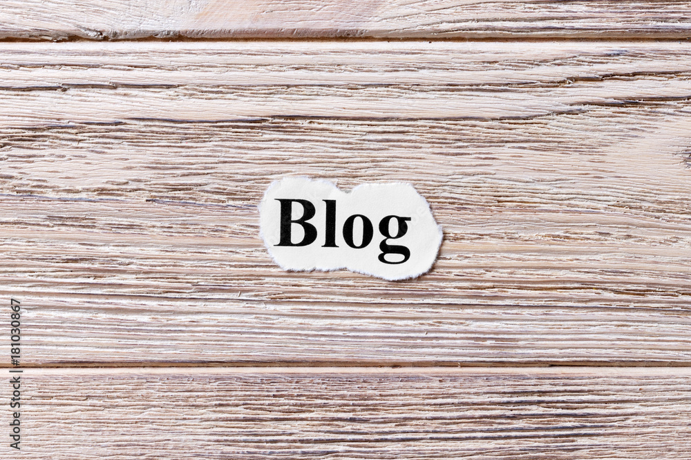 BLOG of the word on paper. concept. Words of BLOG on a wooden background BLOG of the word on paper. concept. Words of BLOG on a wooden background