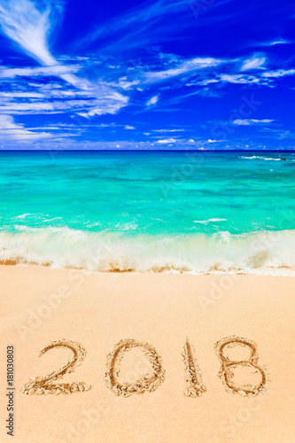 Numbers 2018 on beach