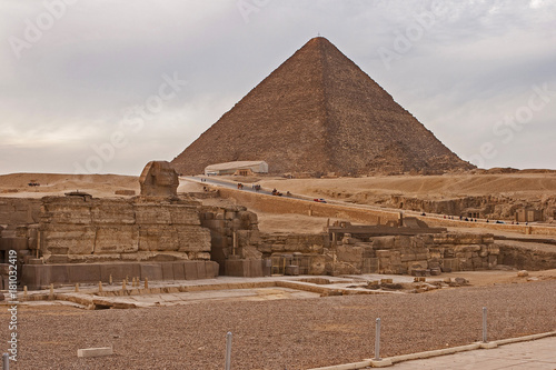 Pyramid of Cheops Giza  Sphinx  Sahara Desert