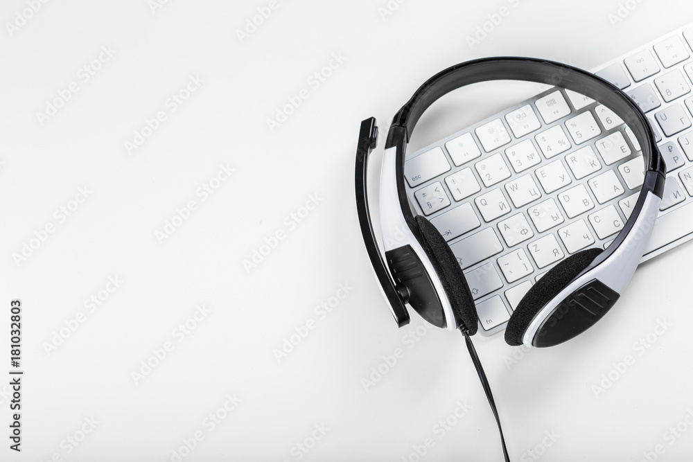 headset on keyboard computer laptop headset on keyboard computer laptop