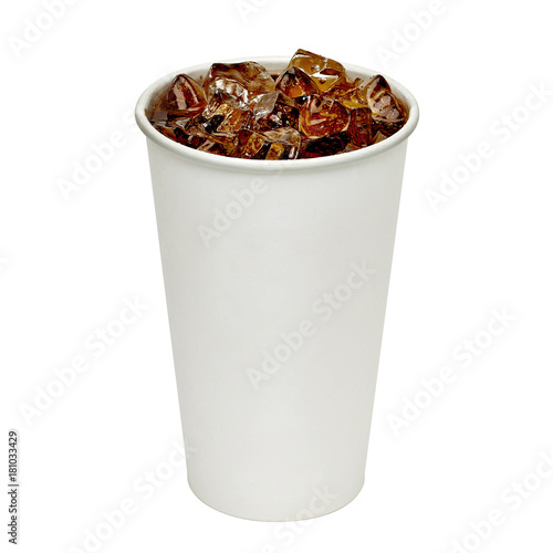 Coffee in takeaway cup isolated on white background including clipping path