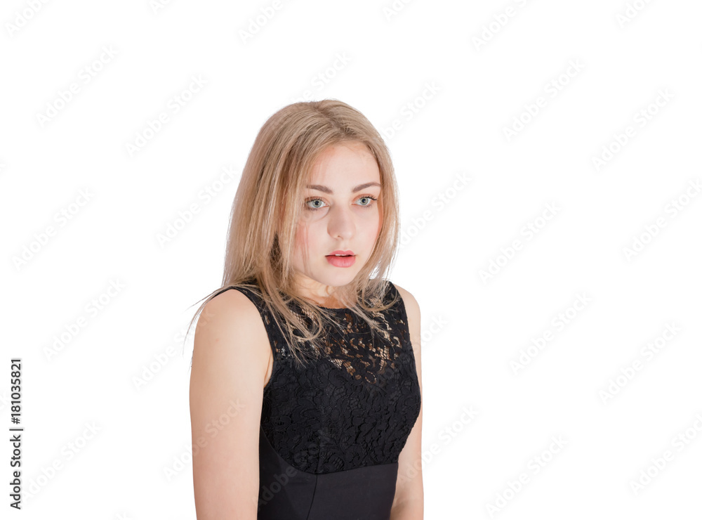young women with an expression of confusion or disappointment young women with an expression of confusion or disappointment