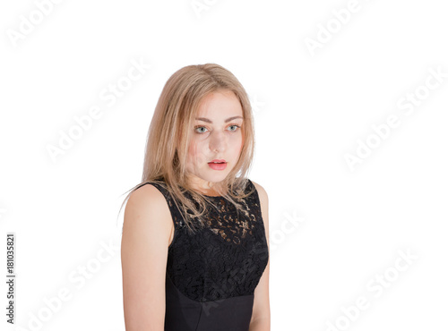 young women with an expression of confusion or disappointment