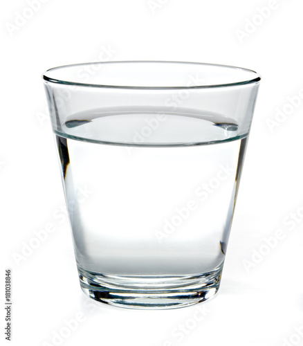 Glass of water on white background including clipping path