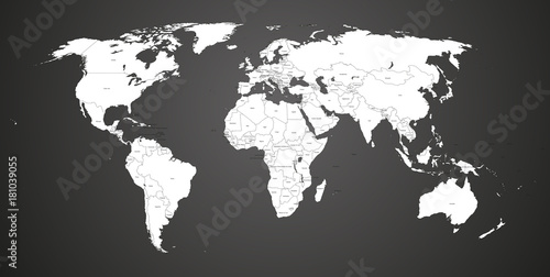 Mappemonde, Pays FR et EN, calques modifiables