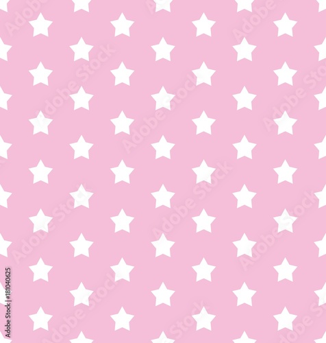 Stars on a pretty pink background retro seamless vector pattern for packaging, fabric, paper, background.