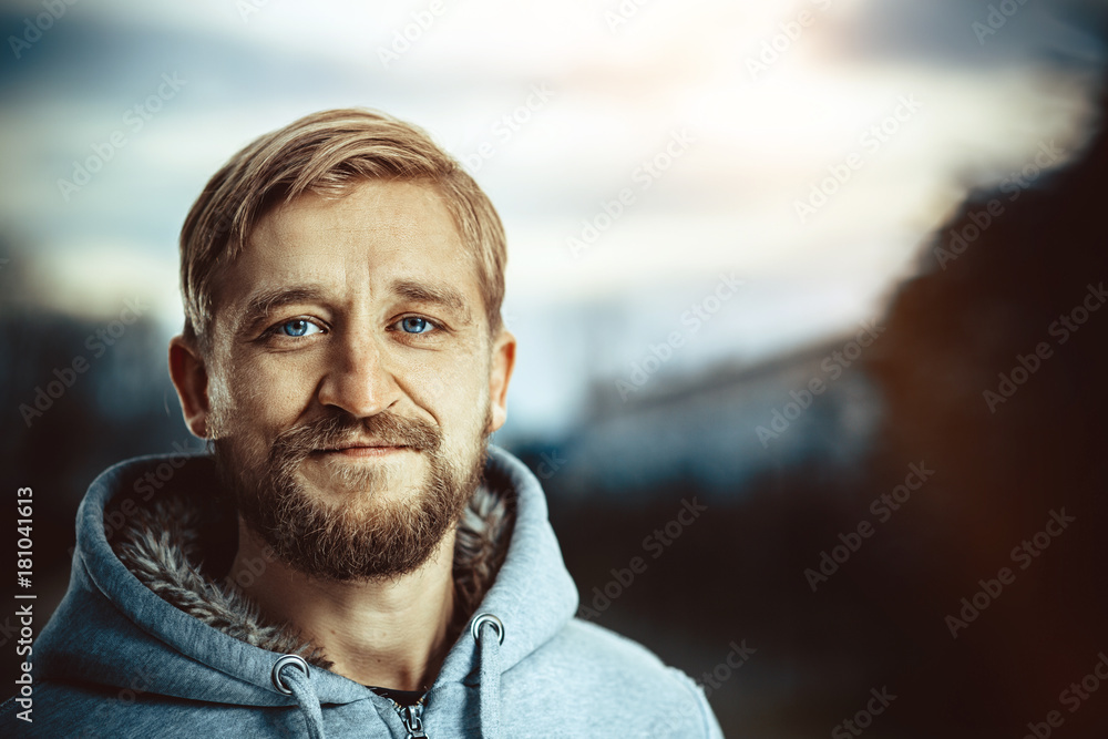 Portrait of a young bearded man Portrait of a young bearded man