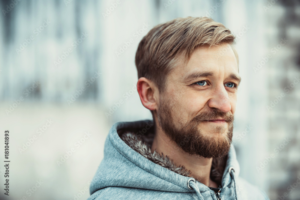 Portrait of a young bearded man Portrait of a young bearded man