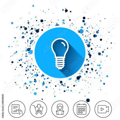 Light bulb icon. Lamp E14 screw socket symbol.