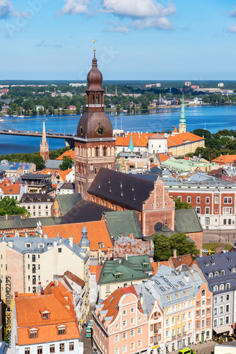 aerial view of Old Town, Riga, Latvia