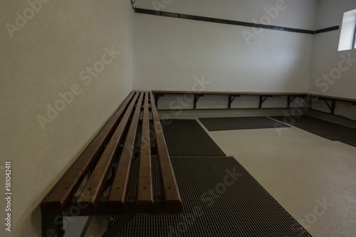 Empty changing room of football