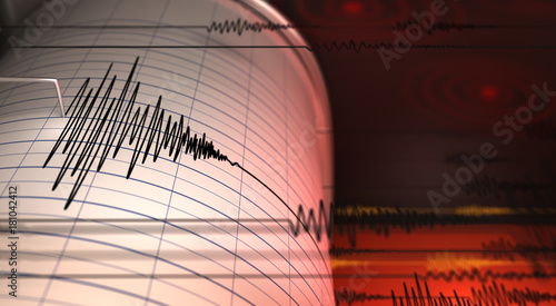 Fotografia Seismograph and Earthquake