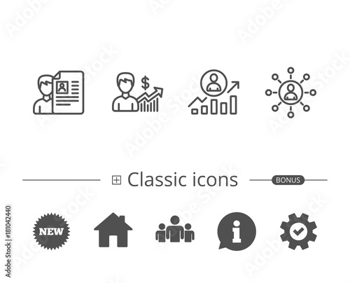 CV, Business Networking and Get a Job icons.