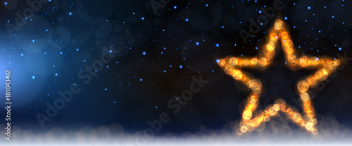 christmas background with glowing star