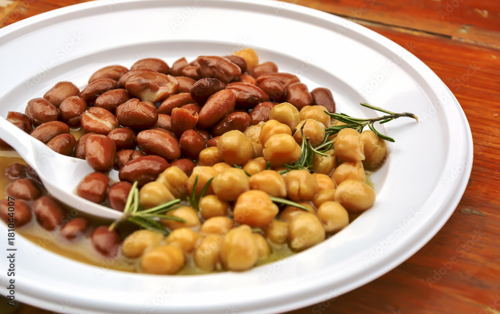beans and chickpeas dish with rosemary beans and chickpeas dish with rosemary