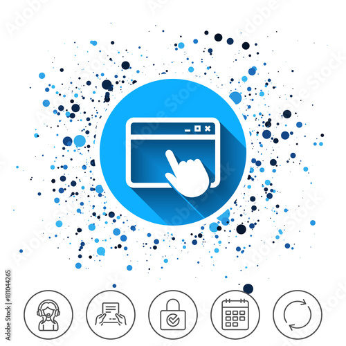 Click page icon. Browser window sign.