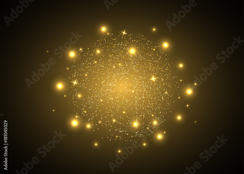 Abstract background with stars and sparks. Dark background with bright sparkles. Vector illustration