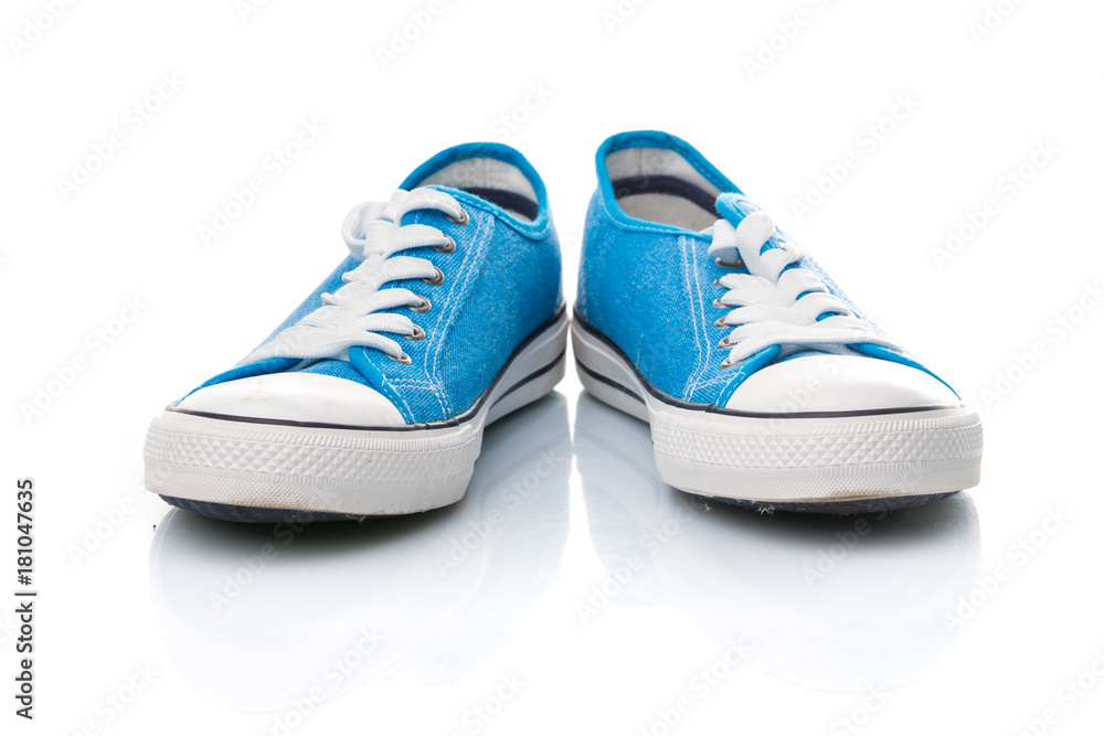 blue sneakers isolated on white background blue sneakers isolated on white background