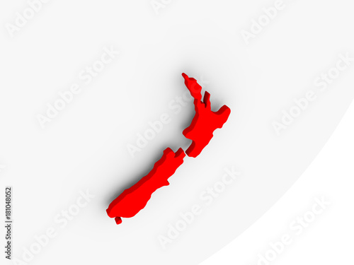 New Zealand in red on grey map