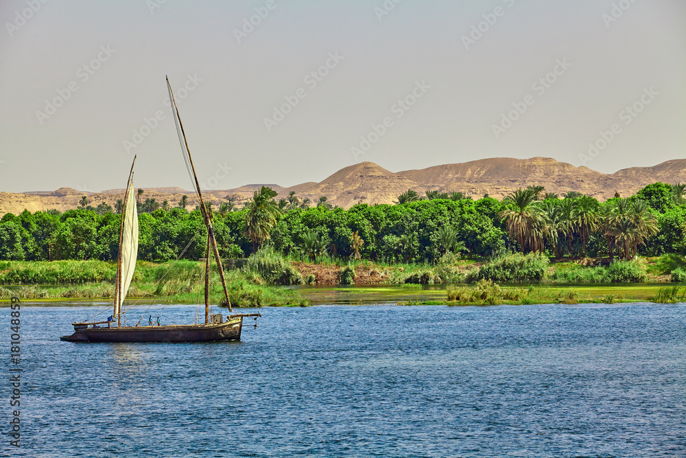 Traditional Boat on the Nile River in Egypt Traditional Boat on the Nile River in Egypt