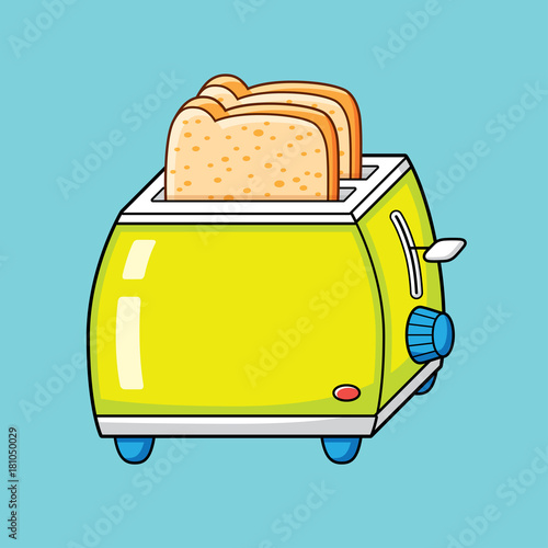 Toaster with bread slices.