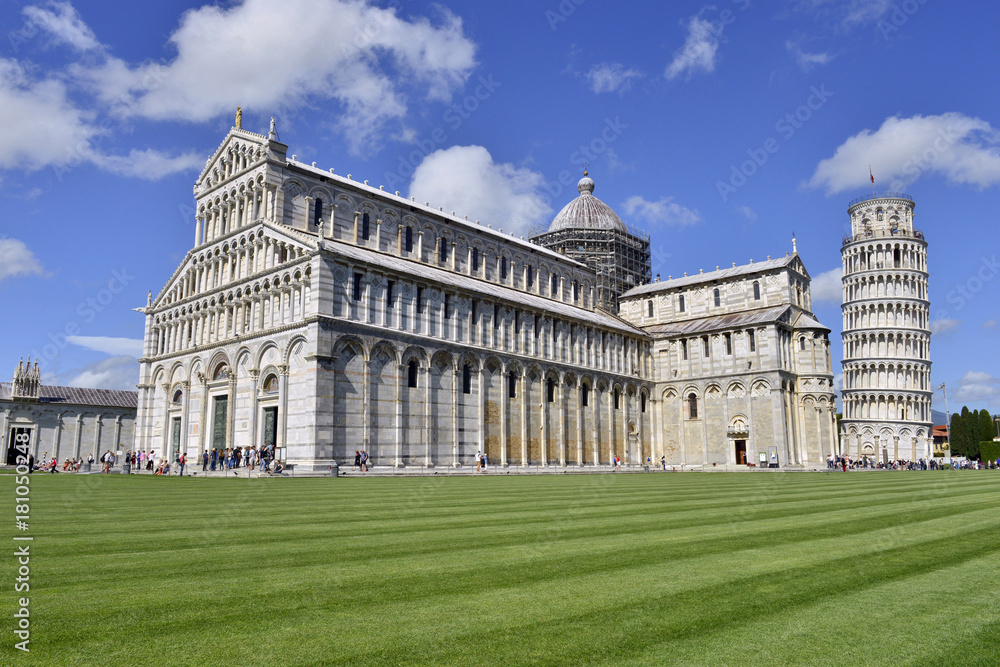 Pisa Cathedral with the Leaning Tower of Pisa, Tuscany, Italy
