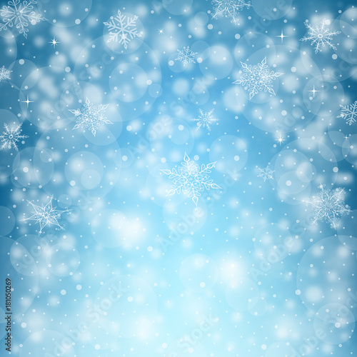 Winter Snowfall Vector Background © Porcupen