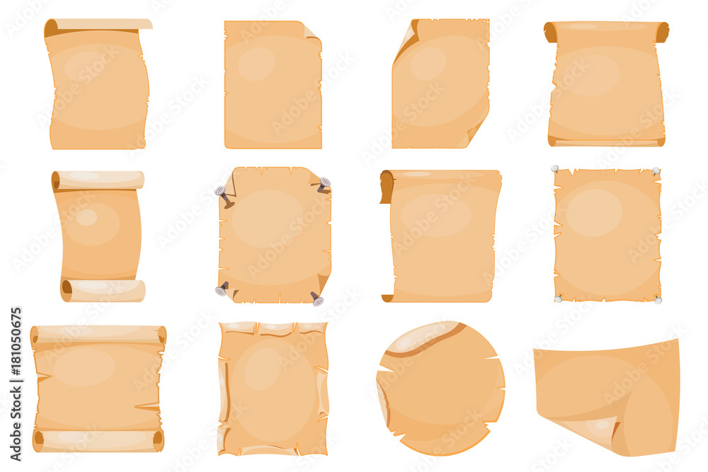 Old paper roll scroll ancient vintage antique papyrus manuscript retro