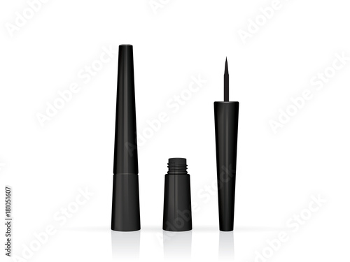 black cosmetic eyeliner is easy to change colors vector mock up template