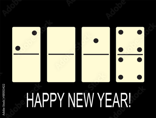 Creative happy New year 2018 in the form of dominoes