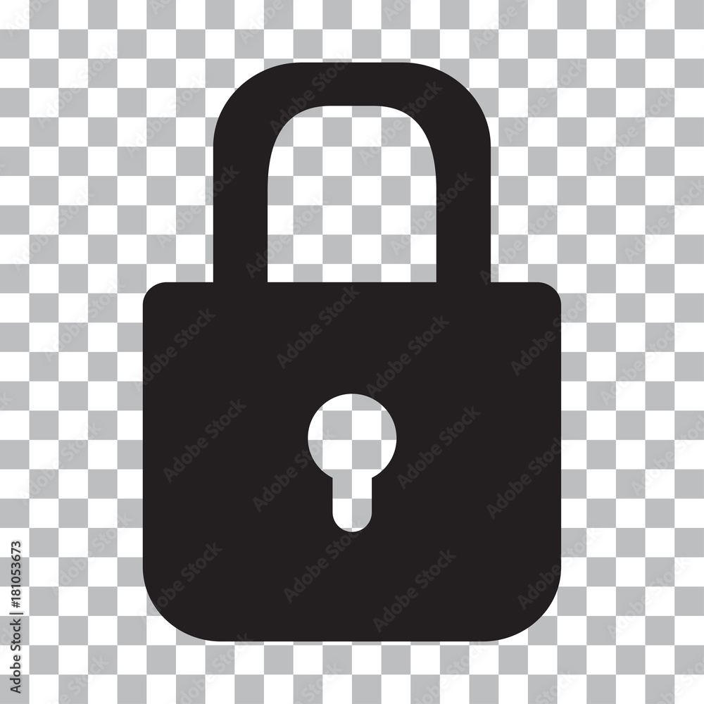Black lock icon on a transparent background. Vector illustration Stock  Vector | Adobe Stock