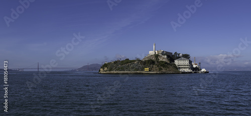 Alcatraz Island in the blue sky