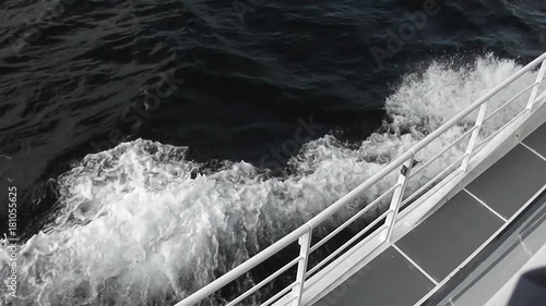 Sea water cut off by a boat