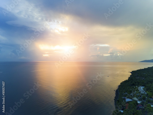 Aerial view from drone on  sea on a sunset. Bali. Indonesia.. © Konstantin Kulikov