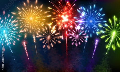 Colorful Fireworks - Happy New Year