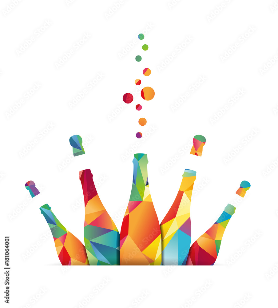Champagne multicolore Champagne multicolore