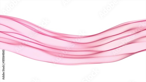 Abstract red wave in the slow motion on the white background